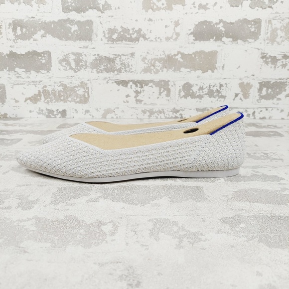 NEW Rothy's The Flat White Knit Pointy Toe Slip On Loafers E781